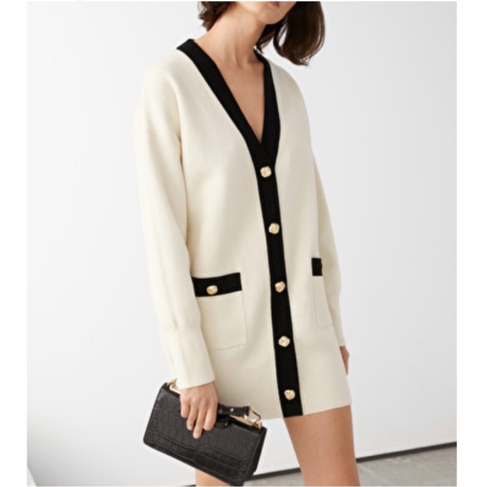 & Other Stories Oversized Gold button Cardigan Size M